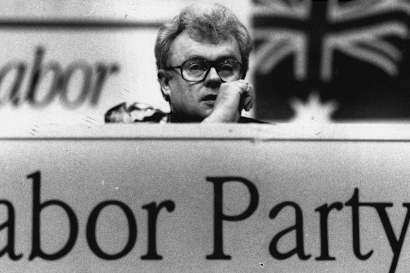Graham Richardson during the Australian Labor Party conference at Sydney Town Hall in 1992. 
