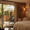 One of the rooms with a private plunge pool at 28 Degrees Byron Bay.