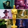From top left: The Substance; Conclave; Anora; Emilia Perez; Wicked; and The Brutalist.