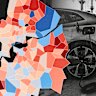 The Brisbane suburbs with the most and fewest EVs