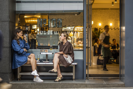 No 100 joins a buzzing stretch of restaurants and bars on Flinders Lane.