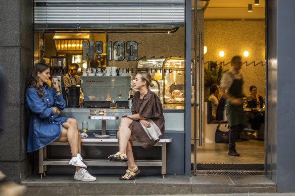 No 100 joins a buzzing stretch of restaurants and bars on Flinders Lane.