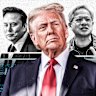Tesla chief Elon Musk, US President Donald Trump, Nvidia chief Jensen Huang.