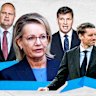 Deputy Liberal Leader Ted O’Brien, Opposition Leader Sussan Ley, defence spokesman Angus Taylor, and backbencher Andrew Hastie could all lead the party to the next election. 