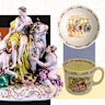 A Meissen chicken ornament; Europa and the Bull; Royal Doulton’s Bunnykins ceramics.