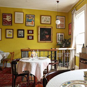 Inside Bar Merenda’s intimate second-storey dining room, Bistro Merenda.