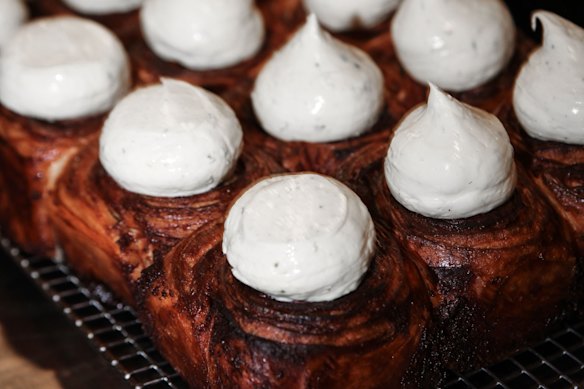 “Rhondas” crowned with cream cheese icing at Everyday Coffee.