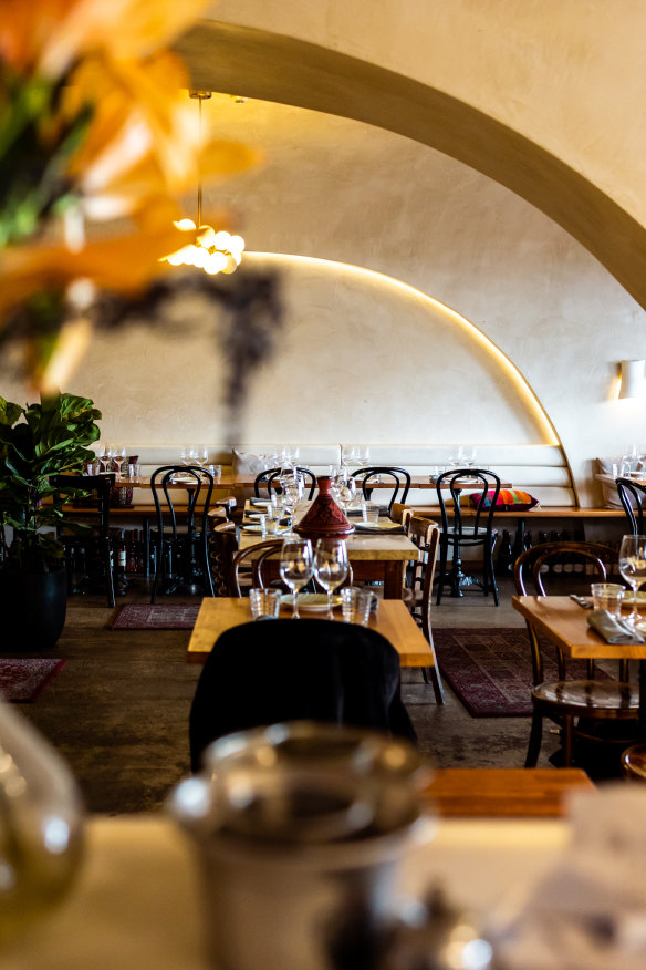 Inside the cosy dining room.