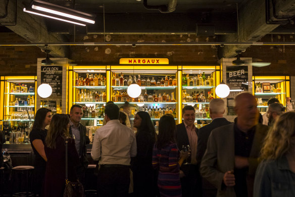 Inside late-night basement bar and bistro, Bar Margaux.