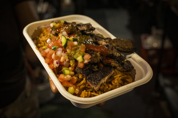 Jollof rice with beef from Ama’s Delights.