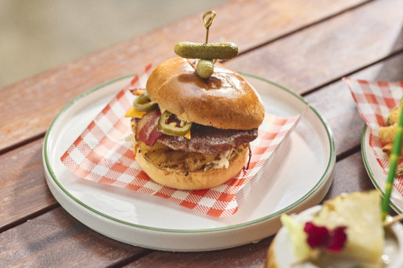 The Big Kahuna burger at Moon Dog includes grilled pineapple.