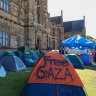 The pro-Palestinian encampment at the University of Sydney.