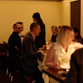 Inside the restaurant.