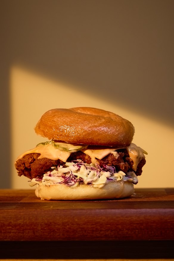 The Tokyo fried chicken bagel.