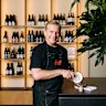 Martin Boetz at Short Grain with his coconut scraper, which can be bought for as little as $5 at your local Asian supermarket.