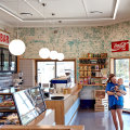 The cafe is a blend of vintage milk bar touches and contemporary design.