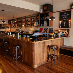 The bar and dining room. 