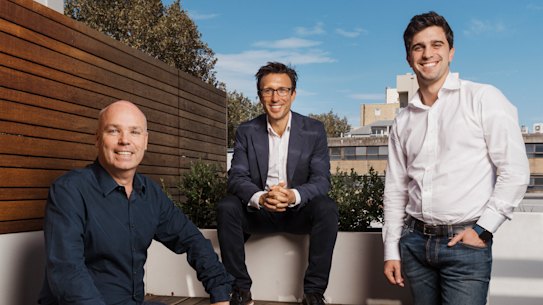 Afterpay executive directors David Hancock, Anthony Eisen and Nicholas Molnar.