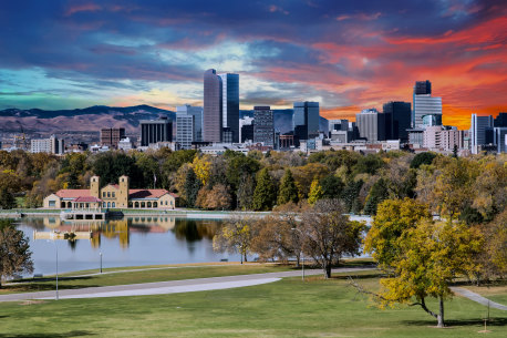 Denver skyline.