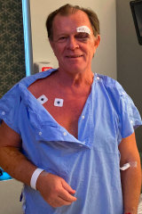 Graeme Hughes after having a brain tumour removed by surgeon Charlie Teo.