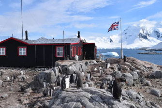 Long walk to the cinema: The post office at Port Lockroy, Goudier Island, Antarctic.