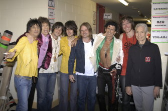You Am I backstage after supporting the Rolling Stones in 2003.