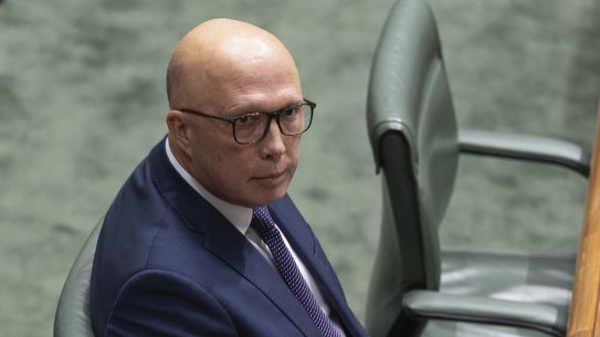 Opposition Leader Peter Dutton during question time at Parliament House in Canberra on Tuesday.