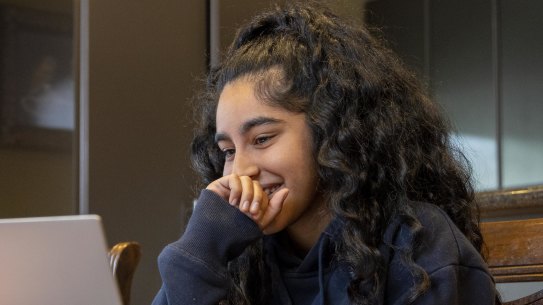 Maanya Kapoor receiving her VCE results. 