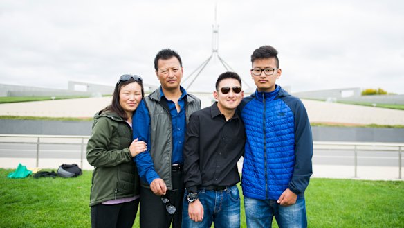 The Wangchuk family (from left) Jangchu Pelden, Tshering,  Kinley Wangchuk, and Tenzin Jungney. 