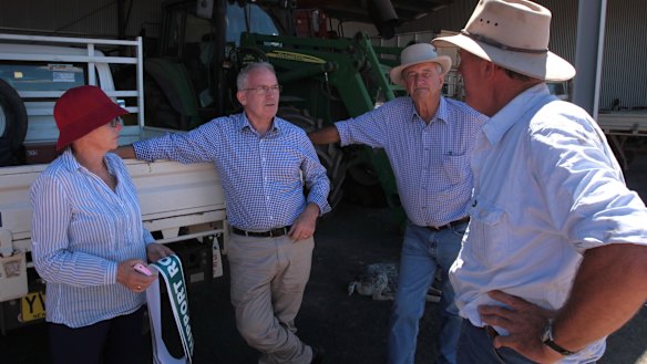 Rohan Boehm with constituents, when he was an independent candidate for the NSW state seat of Barwon.