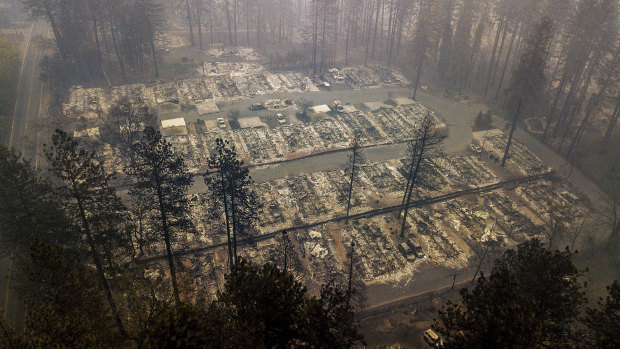 Residences in Paradise were totally destroyed by the fire.