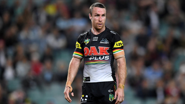 Forlorn: James Maloney after the Panthers were eliminated from the NRL finals.