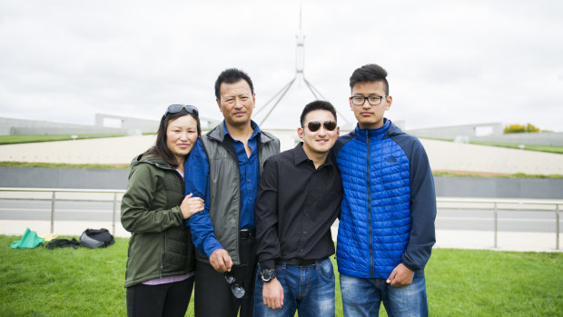 The Wangchuk family (from left) Jangchu Pelden, Tshering,  Kinley Wangchuk, and Tenzin Jungney. 