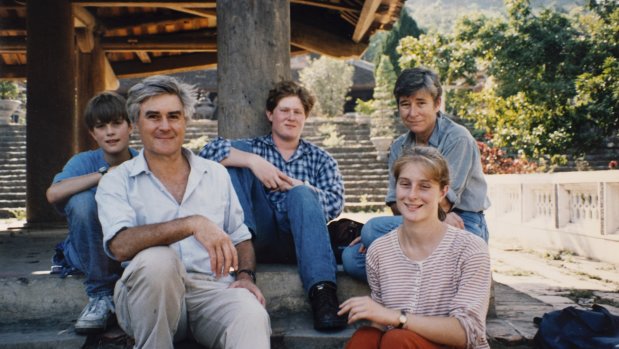 Henric Nicholas with children Hugh, Edward and Grace and wife Marion in Hanoi in 1993.