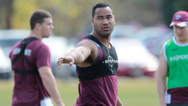 Tony Williams at Manly training in 2012.