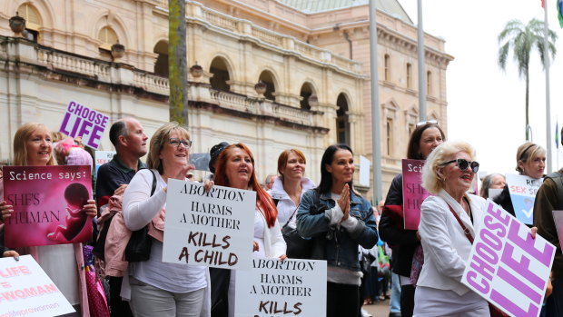 A rally was held in Brisbane against abortion decriminalisation laws.
