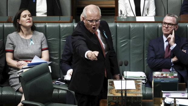 Prime Minister Scott Morrison attacks Bill Shorten in Question Time. 