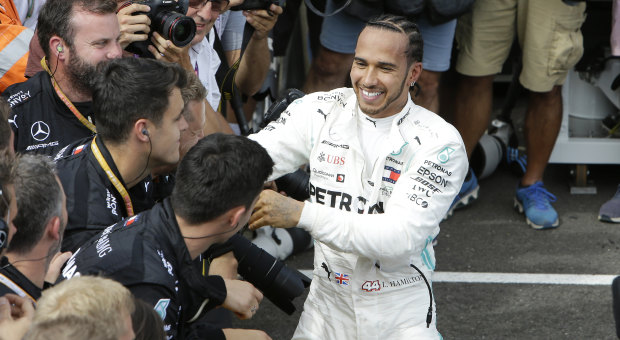 Mercedes driver Lewis Hamilton after winning the French Formula One Grand Prix at the Paul Ricard racetrack in Le Castellet on Sunday.