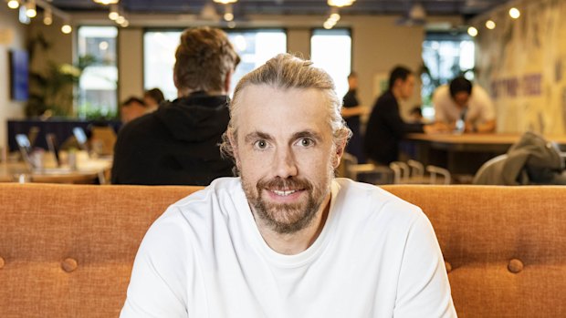 Atlassian CEO Mike Cannon-Brookes in the company’s new Melbourne office.