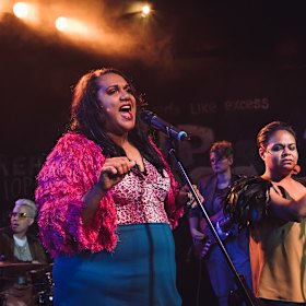 Storytelling and soul: Elaine Crombie and Ursula Yovich in Barbara and the Camp Dogs.