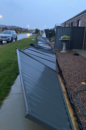 3AW caller John told Neil Mitchell the roof said a 'mini tornado' tore through Alfredton on Monday morning.