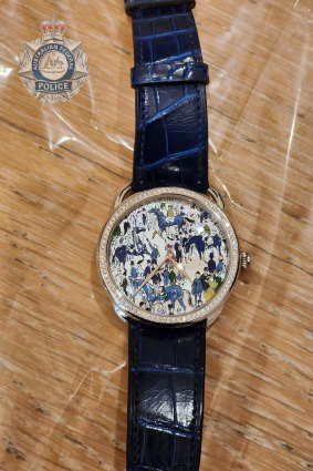 A handpainted watch, value unknown but thought to be more than $1 million, seized in an AFP operation.