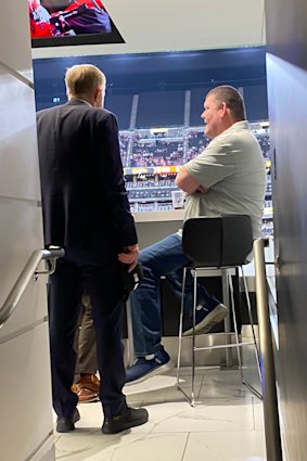 James Packer was in the NRL’s special box at the season launch in Las Vegas.