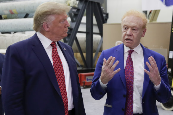 US President-elect Donald Trump and businessman Anthony Pratt in Wapakoneta for a recycling plant opening in 2019.