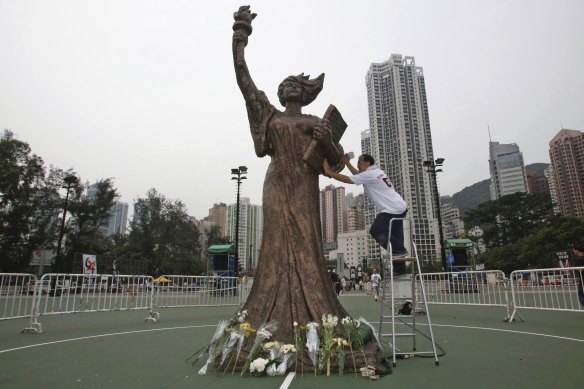 The Goddess of Democracy statue, pictured in 2010.