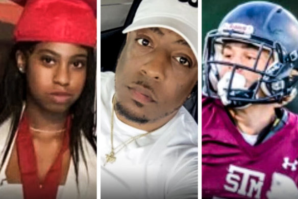 New Orleans truck attack victims Nikyra Cheyenne Dedeaux (left), Reggie Hunter (centre) and Tiger Bech (right).