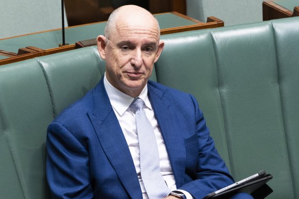 Former cabinet minister Stuart Robert during question time in March 2023.