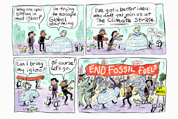 The cartoon, which was drawn exclusively for the Herald and The Age.