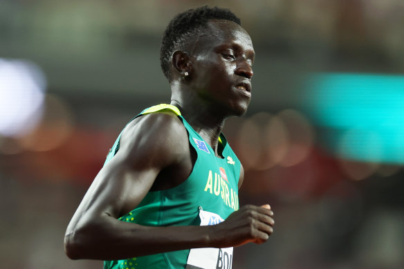 Peter Bol at last year’s world athletics championships in Hungary.