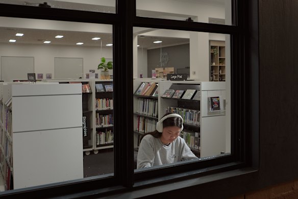 Consuela Zhang uses the library when her other study spots have closed for the day.